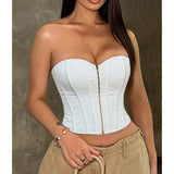 Strapless Lace-Up Corset Top