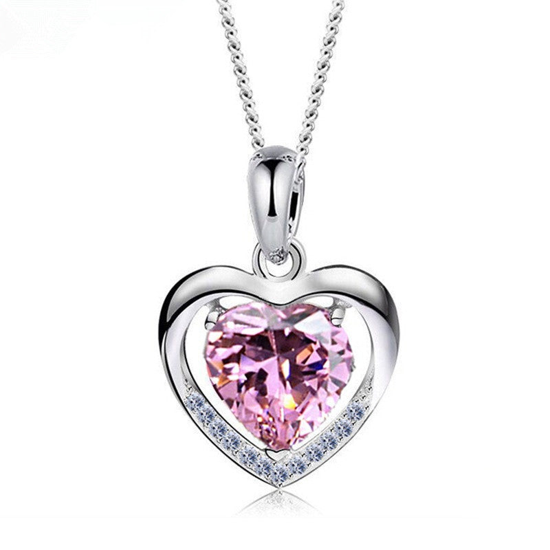 Lovemi -  925 Heart-shaped Rhinestones Necklace Luxury Personalized Necklace For Women Jewelry Jewelry Valentine's Day Gift