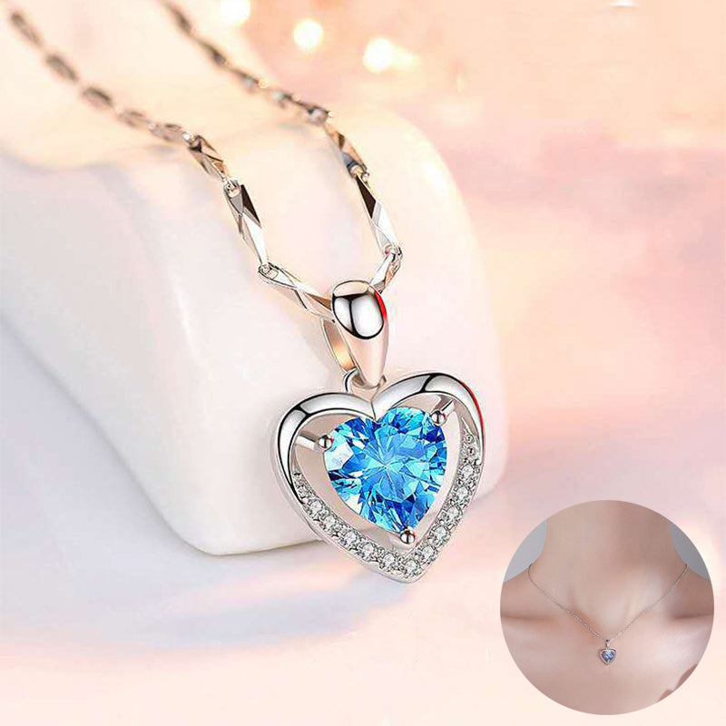 Lovemi -  925 Heart-shaped Rhinestones Necklace Luxury Personalized Necklace For Women Jewelry Jewelry Valentine's Day Gift