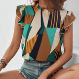 Ladies' Ruffled Edge Imitation Collar Shirt | Casual Top with Elegant Details