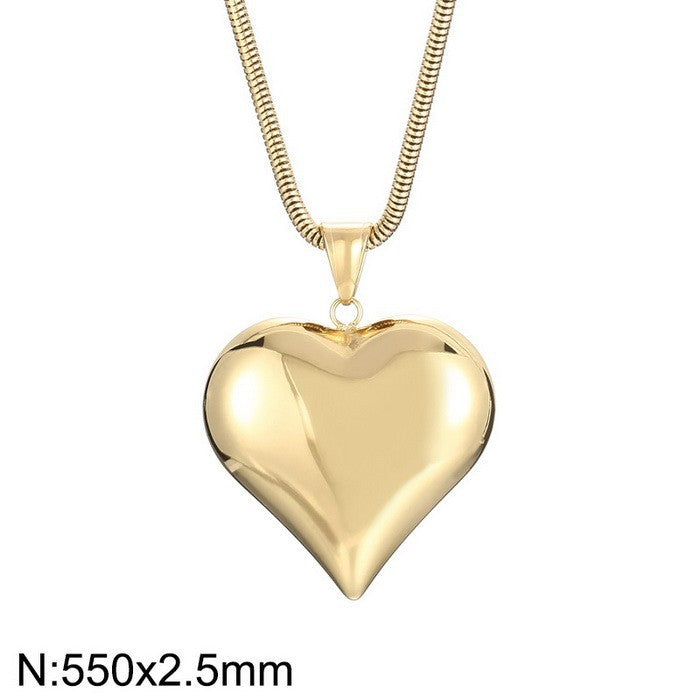 Lovemi -  Gold Sliver Hollow Heart-shaped Necklace Ins Simple Versatile Personalized Love Necklace For Women's Jewelry Valentine's Day