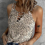 Ladies' Solid Color Polka Dot Vest Top – Fashionable and Casual Everyday Essential