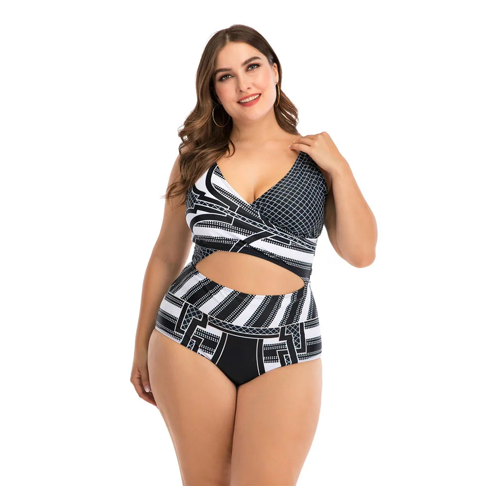 Lovemi -  Women Plus Size Swimsuit One Piece Push Up Swimwear Large Big Plussize Swimming Suits Beachwear Bathing Suits For Famale