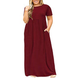 Lovemi -  Big size Dress Women Summer Large Size Short Sleeve Print Wear-Resistant Long Dress Plus Size Fat MM Women Clothing Maxi Dress