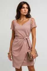 Elegant Lace Half Sleeve Dress