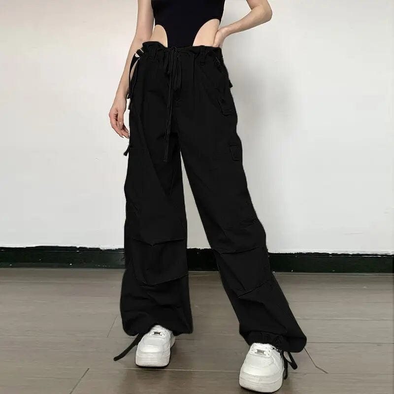 LOVEMI  cargo Black / S Lovemi -  Vintage Fashion Large Pocket Straight Casual Pants