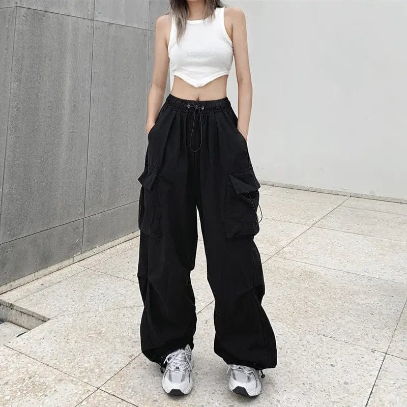 LOVEMI  cargo Black / S Lovemi -  Women's Fashion Loose Large Wide Leg Pants