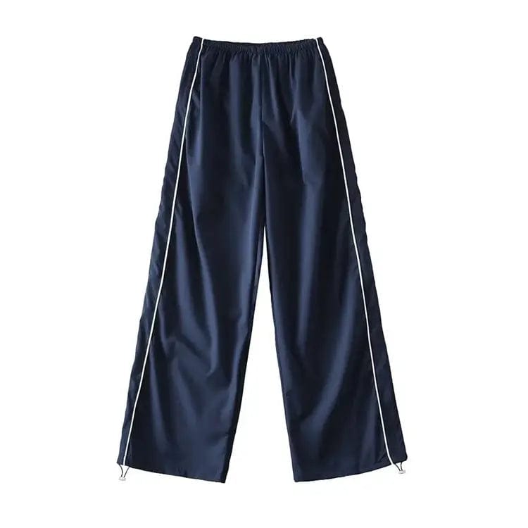 LOVEMI  cargo Navy Blue / S Lovemi -  Women's Drawstring Striped Quick-drying Casual Pants