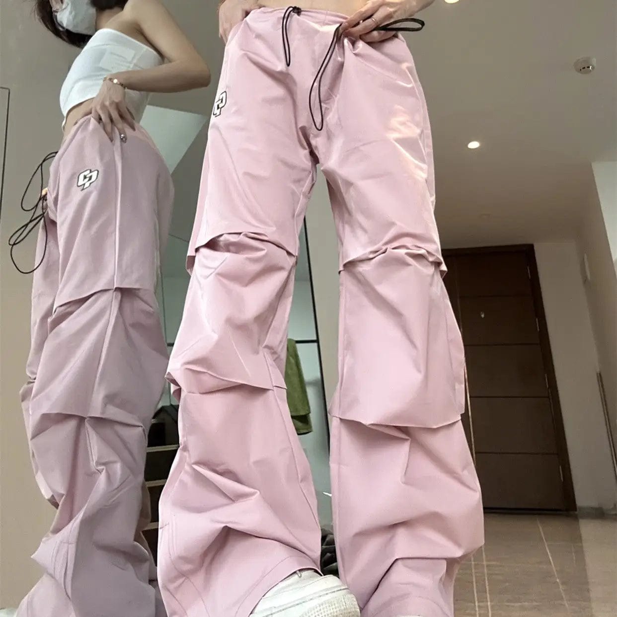 LOVEMI  cargo Pink / S Lovemi -  Women's Retro Pleated Pink Overalls