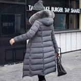 Stylish Long Grey Puffer Coat for Winter-Grey-1