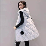 Winter Hooded Puffer Cape Coat-White-1