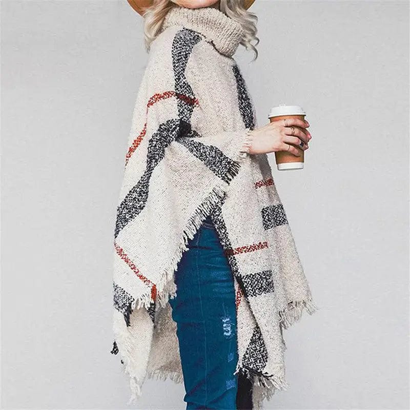 LOVEMI  Scarf Beige / One size Lovemi -  Loose Coat Plus Size Knitted Sweater