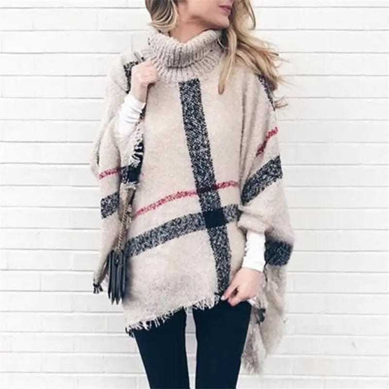 LOVEMI  Scarf Beige / One size Lovemi -  Loose Coat Plus Size Knitted Sweater