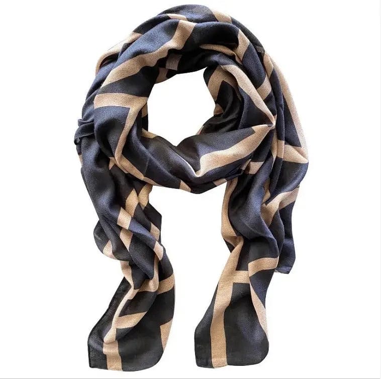 LOVEMI  Scarf Khaki Stripes / 180x90cm Lovemi -  Western Style Fashion Shawl All-match Silk Warm Scarf