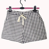 LOVEMI  Short Black / L Lovemi -  Summer Elastic Waist Cotton Plaid Loose Shorts For Women