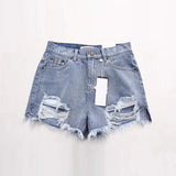 LOVEMI  Short Lightblue / XS Lovemi -  Women's Ripped Jeans Shorts