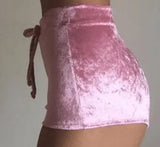 LOVEMI  Short Pink / S Lovemi -  Jasmin Velvet Booty Shorts