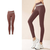 Lovemi -  Spliced High Waist Yoga Pants Butt Lift Seamless Leggings Quick-drying Running Sports Fitness Pant For Womens Clothing