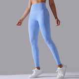 Lovemi -  Knitted Seamless Yoga Pants Running Sports Fitness High Waist Butt Lifting Leggings Womens Clothing