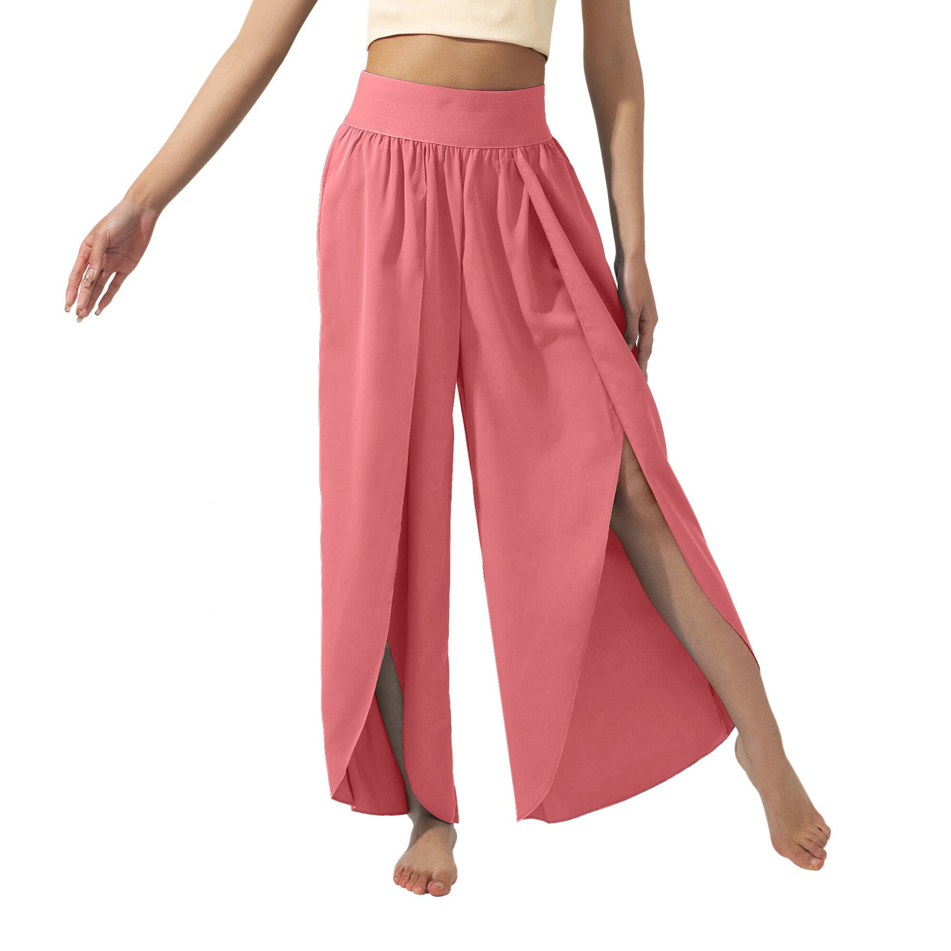 Women's Fashionable All-match Slimming High Waist Slit Yoga Pants