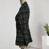 Plaid Double-Breasted Tweed Blazer