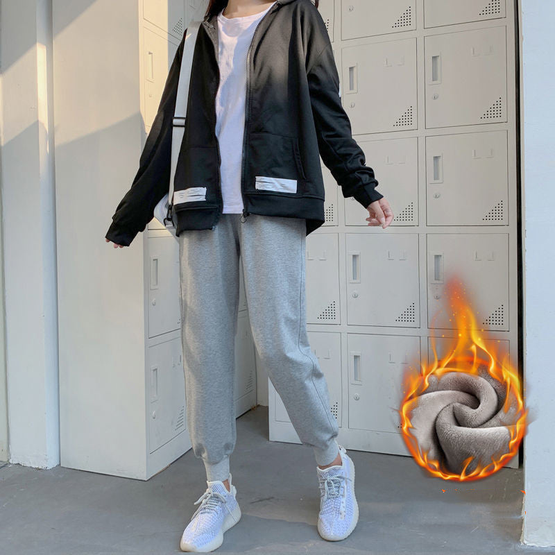 Gray Casual Pants Female Student Autumn And Winter