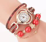 Lovemi -  Circle Ladies Pearl Bracelet Watch Fashion Love Diamond Digital Ladies Watch