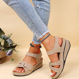 Lovemi -  Wedge Sandals Summer Velcro Platform Shoes Women