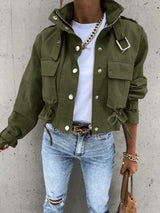 Cropped Vegan Leather Moto Jacket