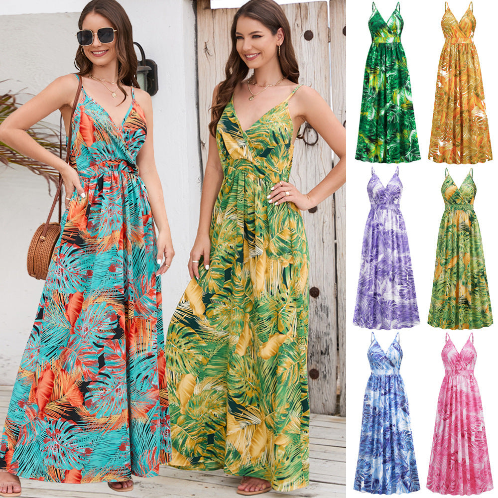 Lovemi -  Flowers Long Dress Summer Swing Holiday Beach Dress