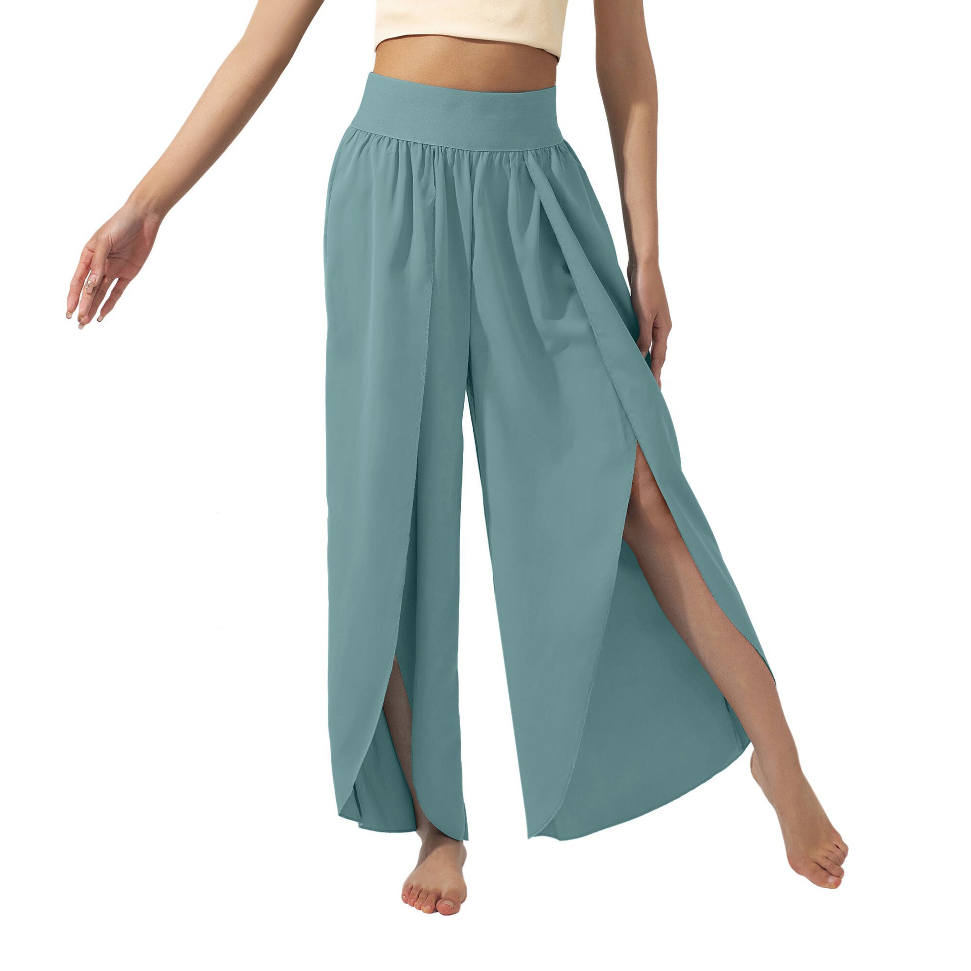 Women's Fashionable All-match Slimming High Waist Slit Yoga Pants