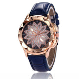 Lovemi -  Rhinestone cross ladies belt watch foreign trade explosion models rose gold large dial lucky quartz watch