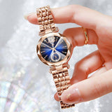 Lovemi -  Women's Fashionable Multi-pronged Gradient Glass With Diamond Face Watch
