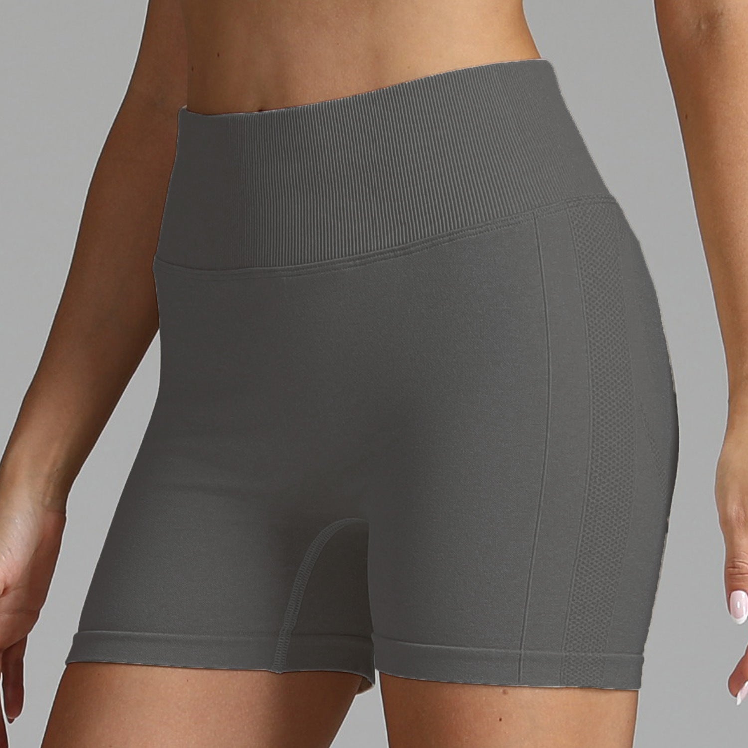 Lovemi -  Seamless Yoga Shorts Women Solid Color High Waist Hip-lifting Fitness Pants Running Sweatpants