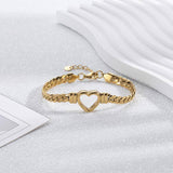 Lovemi -  Fashion Simple Hollow Heart Titanium Steel Bracelet