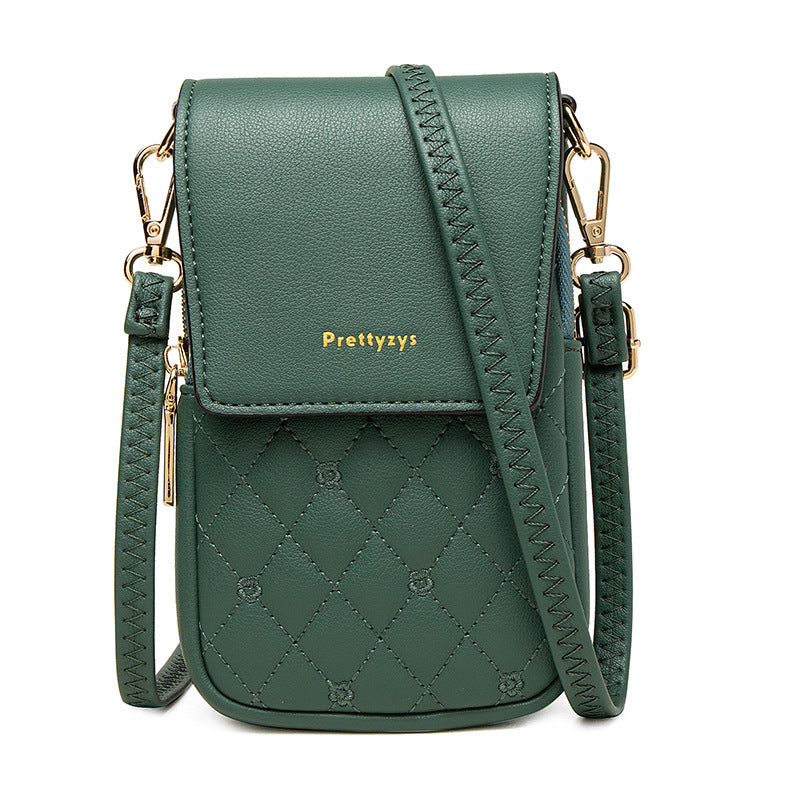 Lovemi -  Plaid Sewing Design Mobile Phone Bags For Women Simple Buckle Multifunctional Crossbody Shoulder Bag