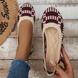 Lovemi -  Fashion Plaid Print Flats Shoes Fashion Casual Breathable Slip On Round-toe Mesh Shoes For Women