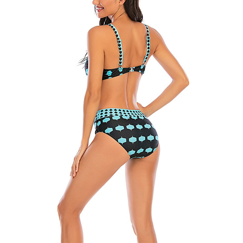 Lovemi -  New Printed Swimwear Colorful Pattern Swimwear with Chest Cushion No Steel Support Women's Swimwear Swimwear