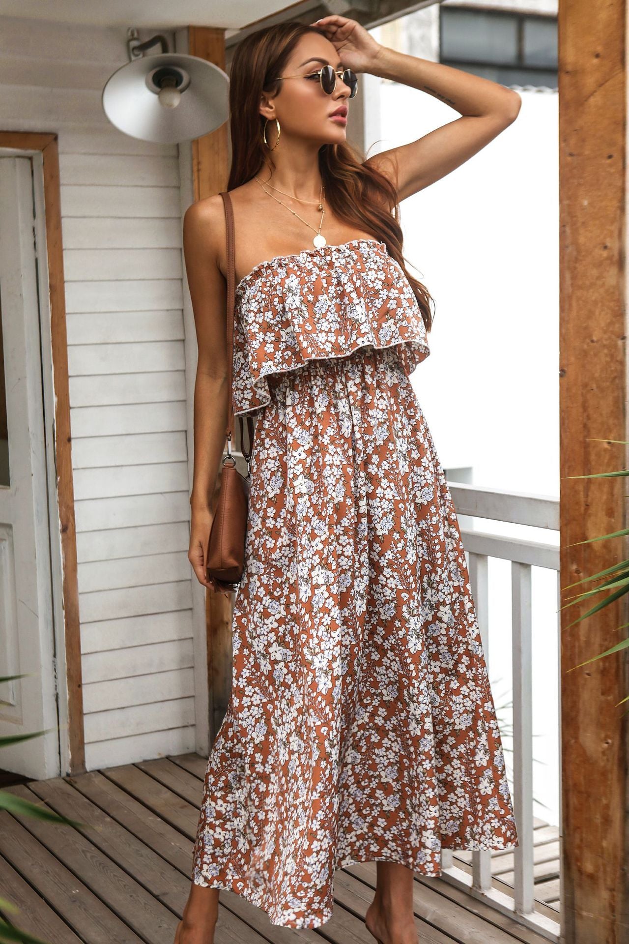 Trendy Floral Tube Top Dress