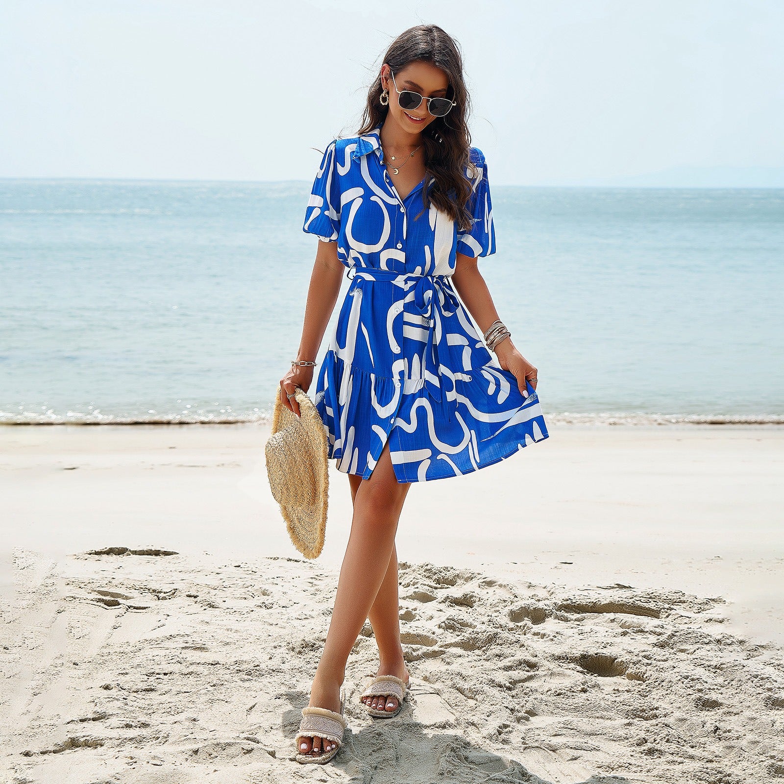 Lovemi -  Dress Spring/Summer elegance printed short sleeve dress