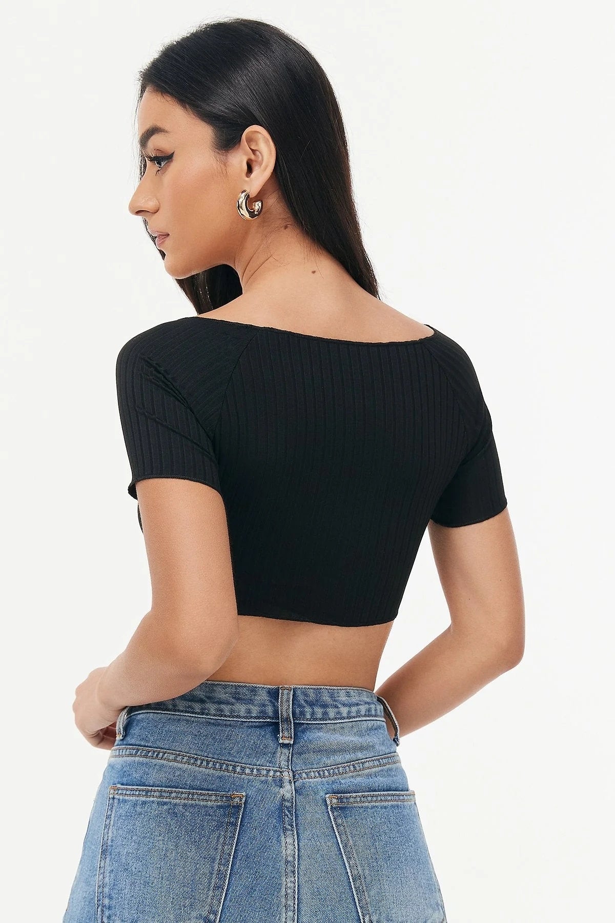 Lovemi -  Beauty -umbilical Short -sleeved Sexy Thread Short Top