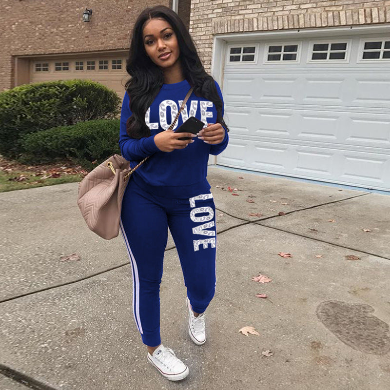 Lovemi -  Casual Fashion Letter Printing Sports Suit