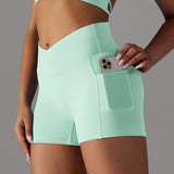 Lovemi -  Yoga Shorts With Phone Pocket Design Fitness Sports Pants For Women Clothing