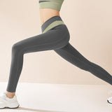 Lovemi -  Spliced High Waist Yoga Pants Butt Lift Seamless Leggings Quick-drying Running Sports Fitness Pant For Womens Clothing