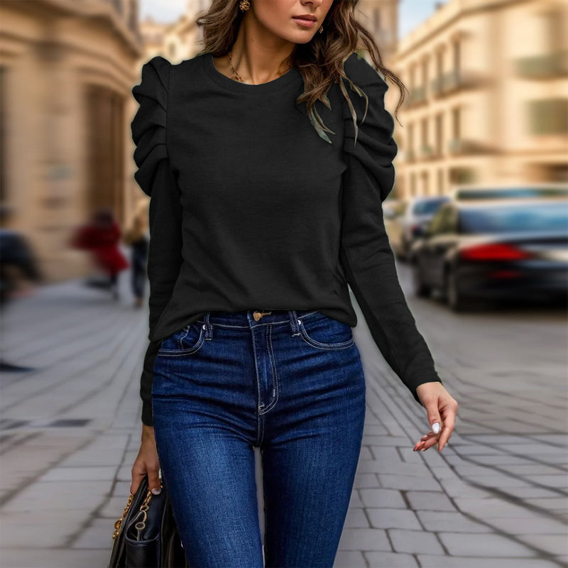 Elegant Puff Sleeve Knit Top