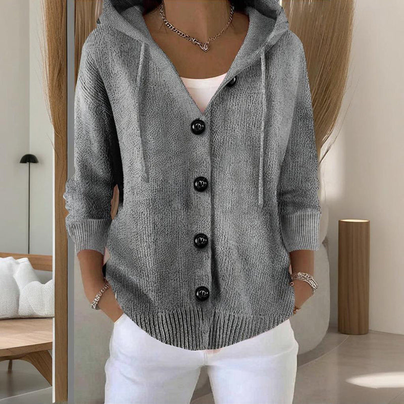 Button Down Hoodie Cardigan