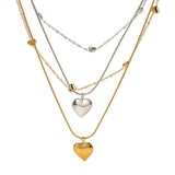 Lovemi -  Love Double-layer Necklace 18K Gold-plated Collarbone Necklace