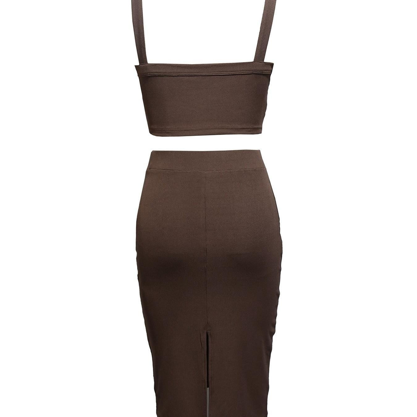 Ladies’ Solid Color Figure-Enhancing Hip-Hugging Skirt Set | Versatile Out-of-Street & Banquet Wear