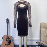 Lace Trim Bodycon Midi Dress