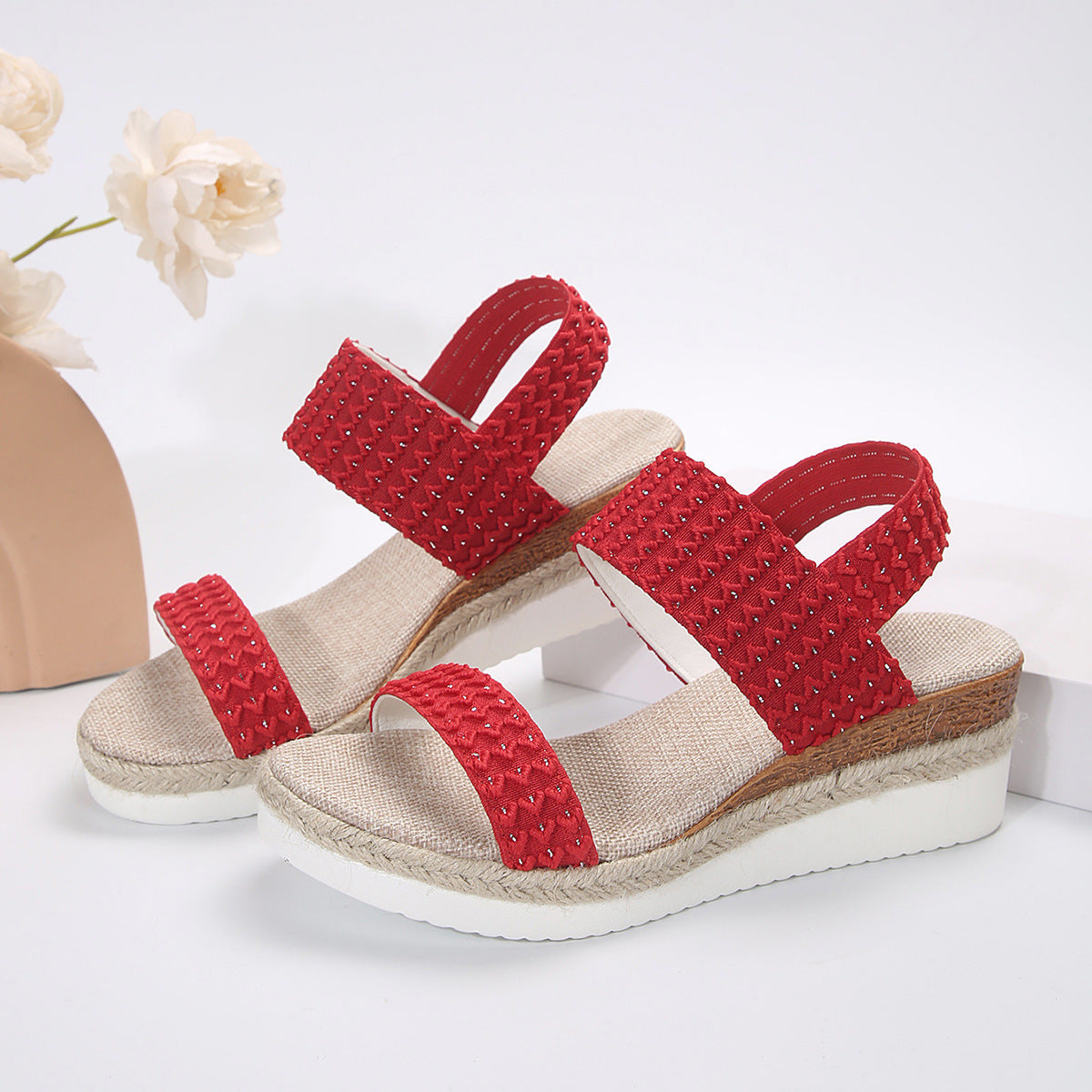 Lovemi -  Peep-Toe Wedge Sandals